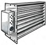 Rectangular Shutter Air Flow Dampers with Power-Open/Spring-Close (or Spring-Open/Power-Close) Motor
