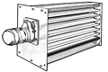 Rectangular Shutter Air Flow Dampers with Power-Open/Power-Close Motor
